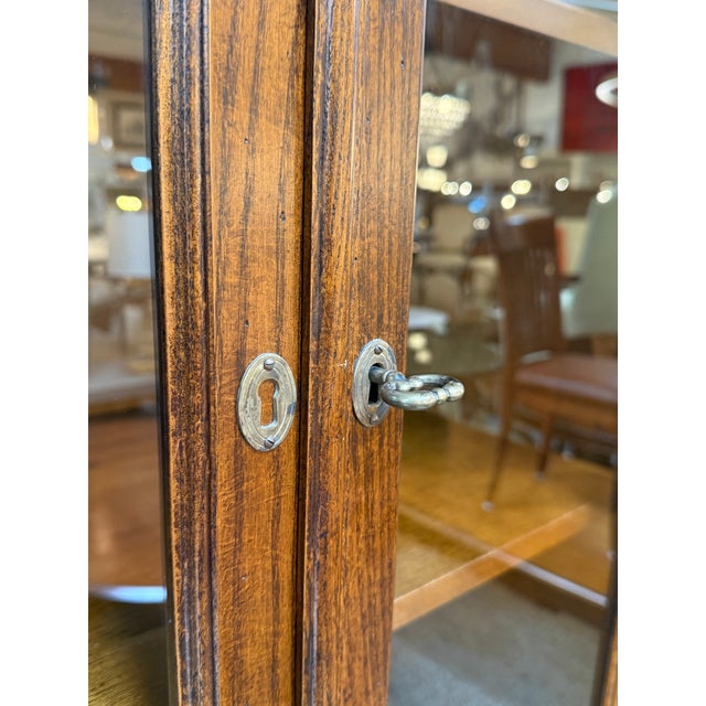 Wood Crate & Barrel Glass Display Shelving Cabinet For Sale - Image 7 of 13