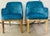 Mid-Century Modern Style Blue Velvet & Walnut Frame Barrel Chair, a Pair For Sale - Image 4 of 11