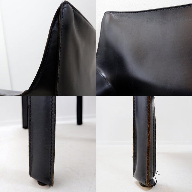 Vintage Cab 413 Chairs by Mario Bellini for Cassina, 1970s, Set of 4 For Sale - Image 15 of 16