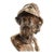 Antique Heavy Bronze Bust Sculpture of Greek Warrior Ajax, Signed, 1908 For Sale