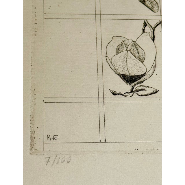 1981 Megan Hart Jones Etching Framed Shells & Flowers 7/100 Limited Edition For Sale In Los Angeles - Image 6 of 14