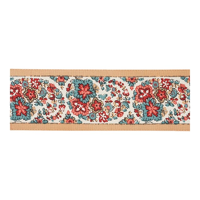 SAMPLE - Schumacher Ines Paisley Trim In Rouge & Noir For Sale