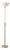 Minimalist Luna Torchiere Floor Lamp 70" H - Mid-Century Modern, White Gold Shade, Weathered Brass, Dimmable, Bulb Included For Sale