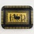 Vintage Hand Painted Egyptian Revival Tole Tray Black and Gold Pharaoh Motif Rectangular Serving Tray For Sale - Image 12 of 12