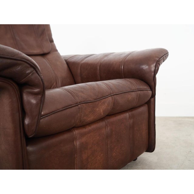 Swiss Brown Leather Armchair from de Sede, 1970s For Sale - Image 17 of 18