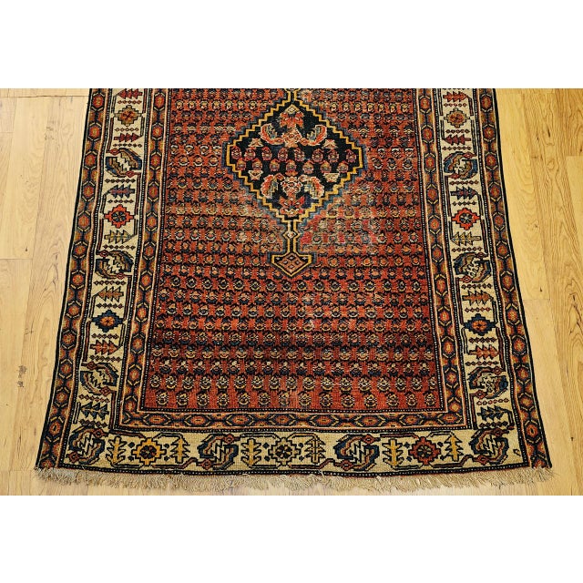 Antique Persian Malayer Rug, Hand-Knotted Wool, Paisley Pattern, 4x6, Brick Red & Ivory For Sale - Image 12 of 17