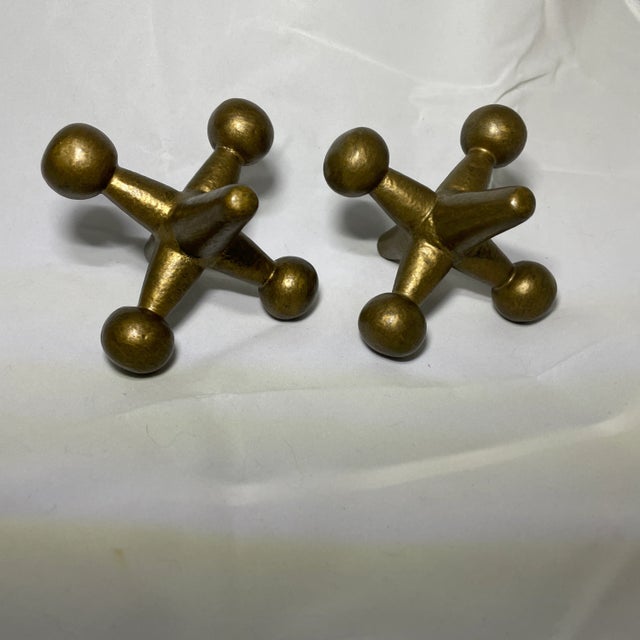 Late 20th Century Mid Century Modern Jacks Bookends in the Style of Bill Curry- a Pair For Sale - Image 5 of 5