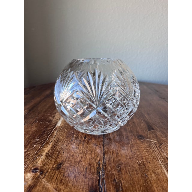 Contemporary Vintage Crystal Rose Bowl 4.5” For Sale - Image 3 of 10