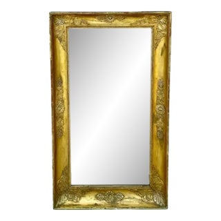 French Empire Giltwood and Gesso Overmantel Mirror For Sale