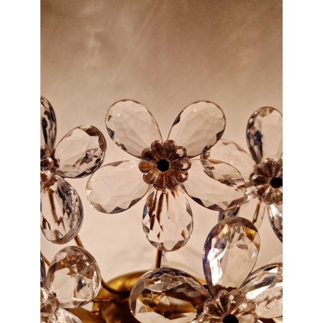 Metal Large Italian Ceiling Light with Murano Glass Flowers, 1970s For Sale - Image 7 of 14