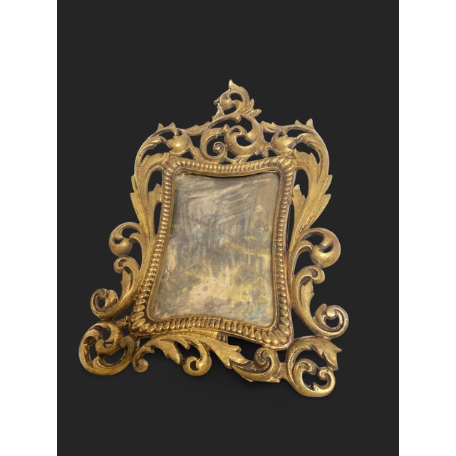 Rococo Gilt Bronze Photo Frame, France, 1800s For Sale - Image 6 of 18