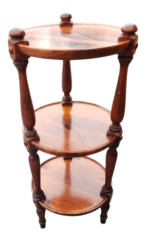 Ethan Allen Old Tavern Collection Pine 3 Tier Stand Etagere Table, Circa 1970s
