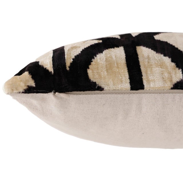 Textile The Artisan Geometric Silk Velvet Pillow - Beige Bronze & Gold 20x20 In For Sale - Image 7 of 8