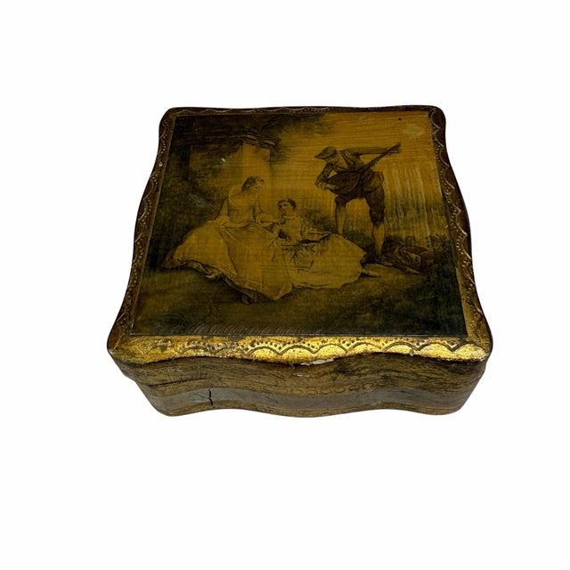 Florentia Florentine Serenade Scene Keepsake, Jewelry Box, Italy For Sale - Image 4 of 7