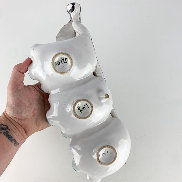 Vintage Italian Divided Floral Pottery Nut Dish Hand Painted Signed Numbered For Sale - Image 10 of 10