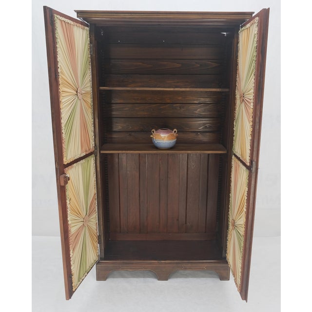 Very Fine 1900s Antique Russian Brass Inlay Two Glass Doors Storage Cabinet For Sale - Image 10 of 13