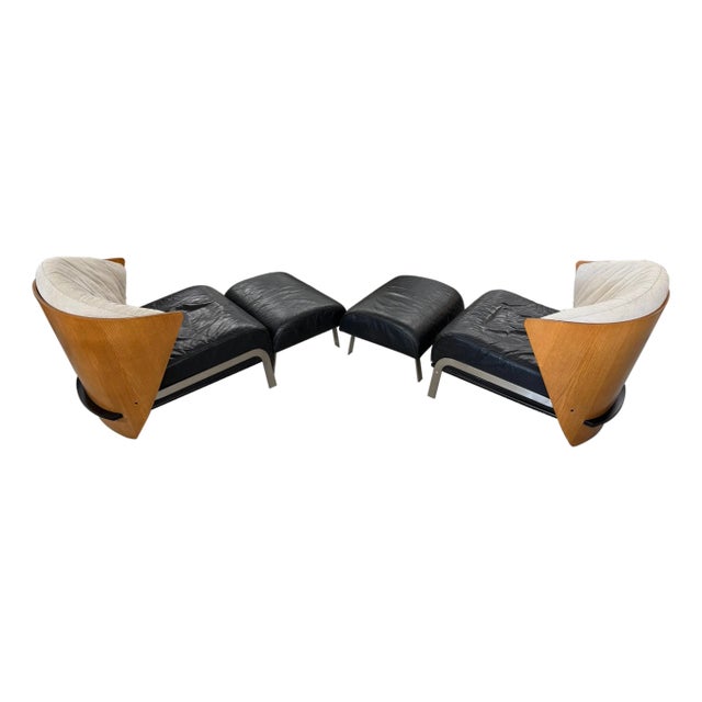 Franco Raggi for Cappellini Elba Chairs & Ottomans - 4 Pieces For Sale