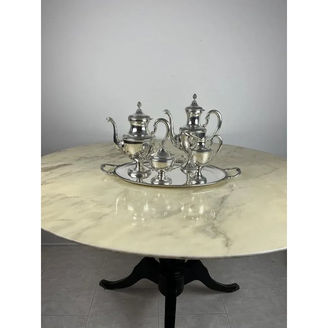 Empire Style Silver Tea or Coffee Service, Italy, 1980s, Set of 5 For Sale - Image 9 of 12