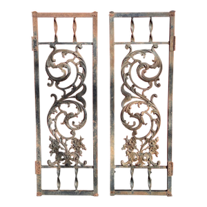 Antique Victorian Bird of Paridise Cast Iron Garden Gates