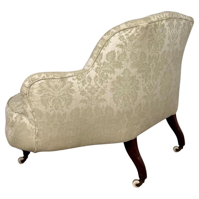 Gold Antique 19th Century English Victorian Mahogany Button-Back Settee For Sale - Image 8 of 11