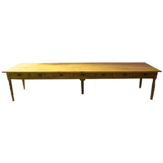 Large Oak Tailor's Table with Drawers, France, 1930 For Sale