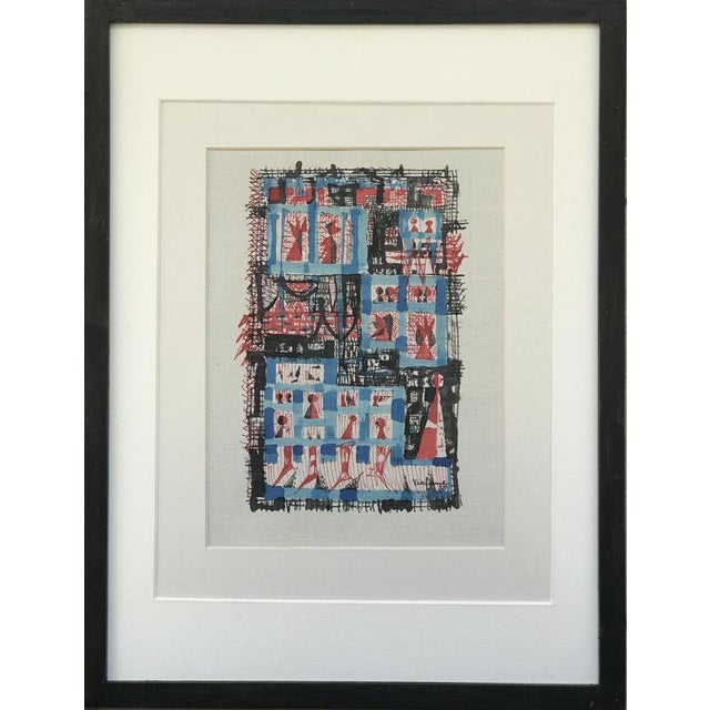 Mid 20th Century Jean-Pierre Vie Lfaure, Composition, 1950, Ink and Watercolor For Sale - Image 5 of 5