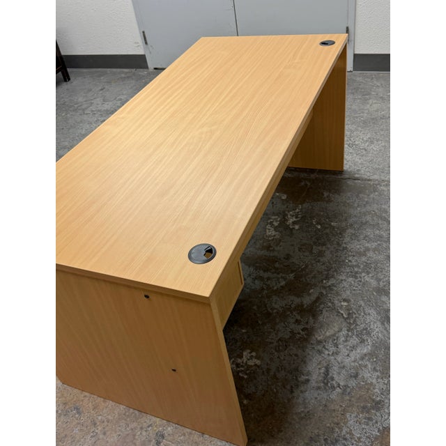 Contemporary Maple Finish Office Desk For Sale - Image 10 of 12