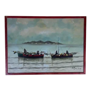 A Mariani (1921-1997) Italian Fisherman in the Bay of Naples