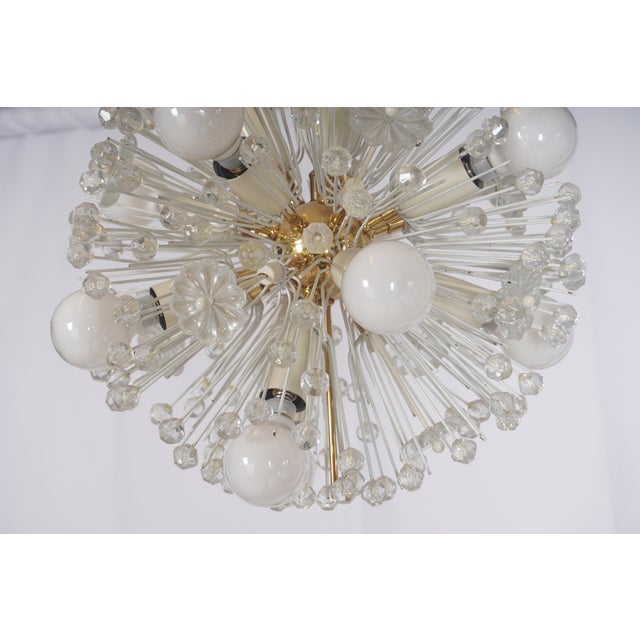 Mid-Century Modern 1960s Emil Stejnar Snowflake Sputnik Chandelier by Rupert Nikoll, Attributed For Sale - Image 3 of 4