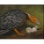 Beautifully framed painting depicting a bird tending to its nest. Detail is incredible with nice colors. Seems to be...