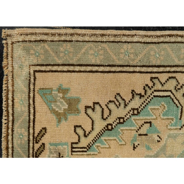 Early 21st Century Turkish Mini Rug Oriental Hand Knotted Vintage Rug 1'10" x 3'4" #21092 For Sale - Image 5 of 8