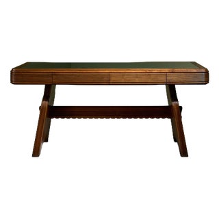 Desk in Chestnut with Grissinato Carvings by Osvaldo Borsani, Italy For Sale