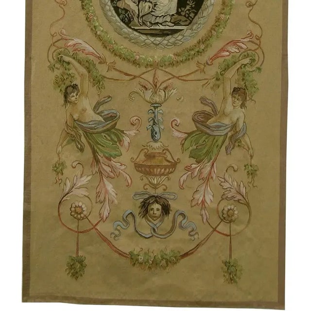 19th Century Vintage Flying Angels Design Tapestry For Sale - Image 5 of 9