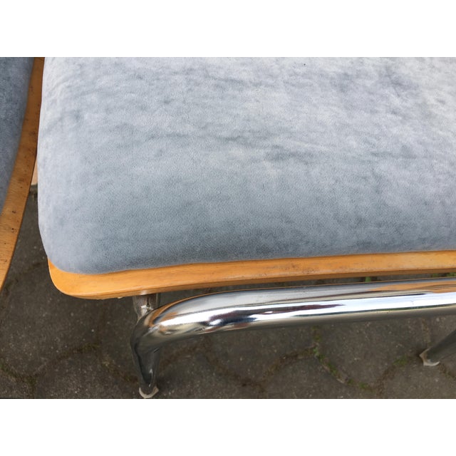 Stackable Metal and Wood Chairs, 1990s, Set of 4 For Sale - Image 8 of 16