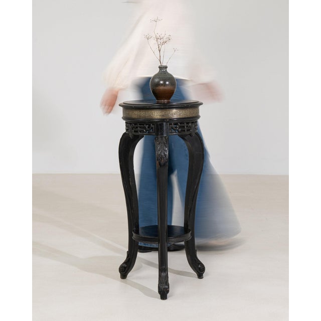 Wood 19th Century France Napoleon III Black Wood Pedestal For Sale - Image 7 of 11