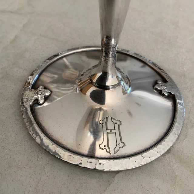 Metal Early 20th Century Wilcox Silver-Plate Cocktail Glasses With "H" Monogram - Set of 6 For Sale - Image 7 of 8