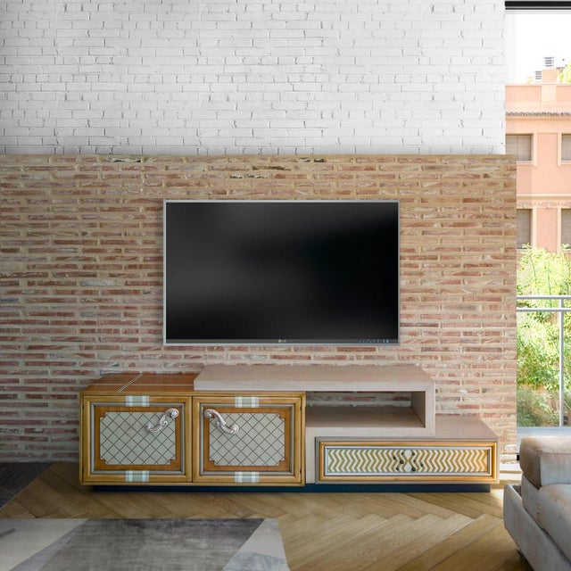 One Sideboard, Two Doors and One Drawer, by Lola Glamour Dimensions: D 48 x W 225 x H 60 cm Materials: Wood.