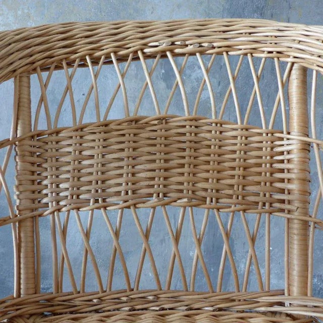 1960s Vintage Rattan Armchair, 1960s For Sale - Image 5 of 11