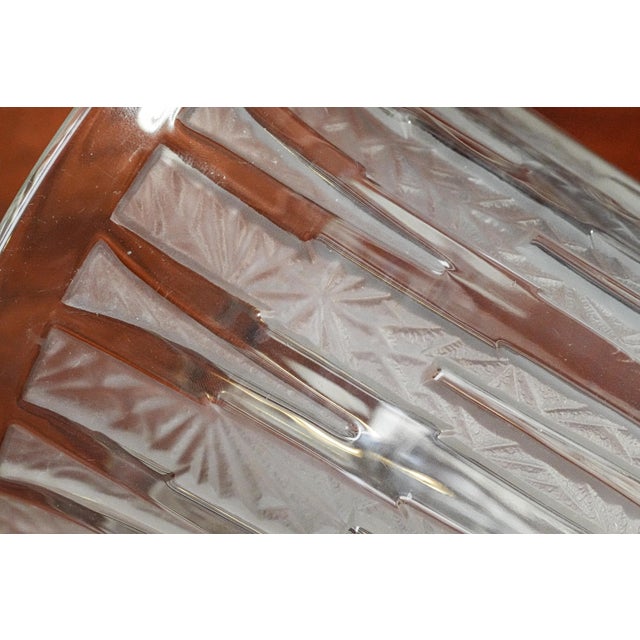 White Stunning Antique French Frosted Crystal Flower Vase Art Deco Style Home Decor For Sale - Image 8 of 11