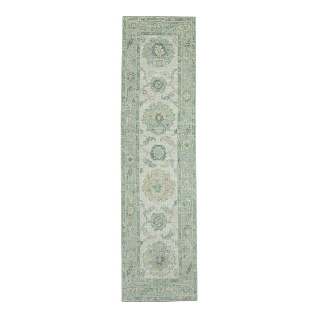 Turkish Oushak Rug 2'2"x 8' #19473 For Sale