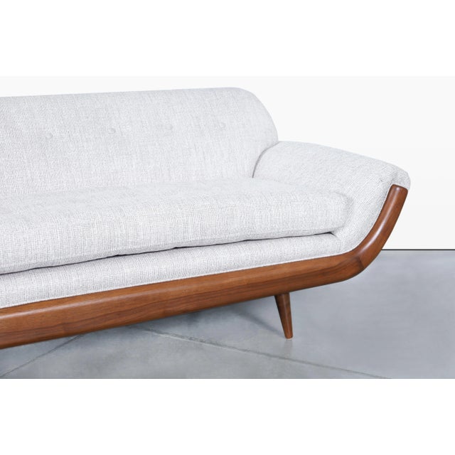 Off-white Mid-Century Modern Walnut “Gondola” Sofa After Adrian Pearsall, 1960s For Sale - Image 8 of 12