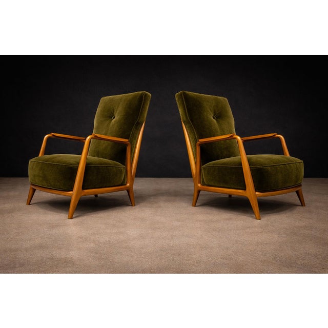 Pair of Armchairs in Pau Marfim & Olive Green Mohair, Giuseppe Scapinelli, Brazil, 1950s — Lot 196-584 For Sale - Image 14 of 17