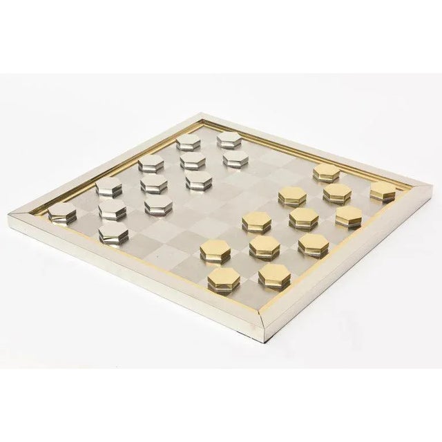 This ultra chic and modern signed vintage Italian rare Romeo Rega checkers game has sculptural components. It is great...