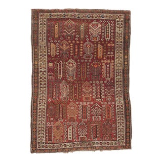 Antique Caucasian Shirvan Rug, 04'00 X 05'09 For Sale