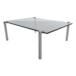 Mid-Century Modern Coffee Table in Glass and Metal, 1980 For Sale