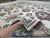 Ivory & Blue Hand-Knotted Oushak Wool Area Rug - 8'6" X 9'9" For Sale - Image 6 of 7