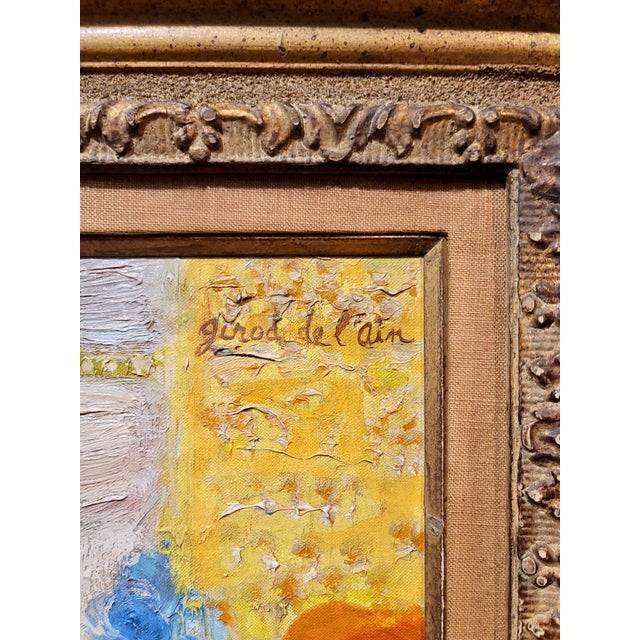 Textile Helene Girod De l'Ain -the Girl W/ the Blue Towel -Oil Painting c.1960s For Sale - Image 7 of 9