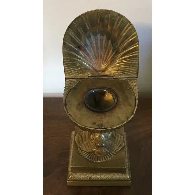 Antique 19th Century French Empire Gilt Bronze Dolphin & Sea Shell Inkwell For Sale In New York - Image 6 of 13