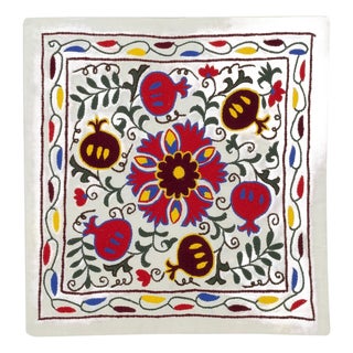 17"x18" Hand Embroidered 100% Cotton Cushion Cover. Contemporary Lace Pillow For Sale