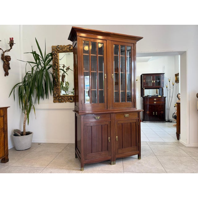 Antique Art Nouveau Display Bookcase, 1890s For Sale - Image 4 of 14